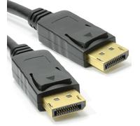kenable DisplayPort Cable Male to Male with Locking Connectors GOLD Plated 3m Black