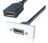 kenable DisplayPort Female Socket Faceplate Module Panel Mount White DP v1.2 Snap-in AV Wall Plate Modular System for Classroom Conference Room Installation