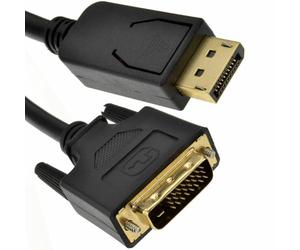 kenable DisplayPort to DVI-D Cable Male to Male Digital Video Lead Gold Plated Contacts Black 2m