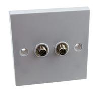 kenable Double F Type Screw Wall Faceplate for Satellite Sky/Virgin Outlet White