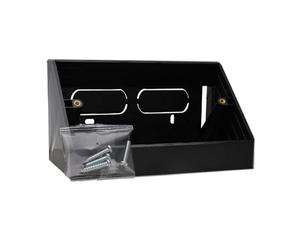 kenable Double Gang Angled Back Box for Desk/Bench Mounting | 146mm x 85mm UK Faceplate Compatible | Cable Management Solution | Black