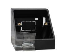 kenable Double Gang Desk Mount Angled Back Box for 85mm x 85mm Faceplates Black | Corner Mount Pattress for Voice Data Network Installations | Cable Management Solution 146mm