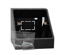 kenable Double Gang Desk Mount Angled Back Box for 85mm x 85mm Faceplates Black | Corner Mount Pattress for Voice Data Network Installations | Cable Management Solution 146mm