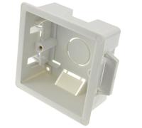 kenable Dry Lining Plasterboard Back Box 1 Gang 35mm Depth Clip-in Pattress Box White Single Gang