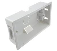 kenable Dry Lining Plasterboard Back Box 2 Gang 35mm Depth Pattress Box for Switches and Sockets with Adjustable Lugs for 6-20mm Boards