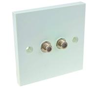 kenable Dual F Type Socket Faceplate for Sky/SkyHD Satellite Outlets OEM