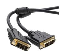 kenable DVI-D Dual Link Cable Male to Male with Ferrite Cores Gold Plated Contacts Digital Video Monitor Lead Black 2m