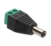 kenable Easy Wire Power 2.5mm DC Plug for CCTV Security Cameras with Screw Terminals - 2.5x5.5mm Male Connector - Green