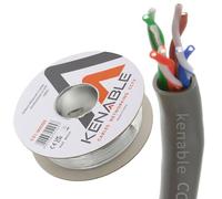 kenable Ethernet Cable Roll CAT5e UTP CCA Solid Core Network LAN 24AWG 1000Mbps Grey 100m