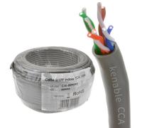kenable Ethernet UTP CCA Cable Roll Network LAN Solid UTP CAT5e CCA Grey 50m