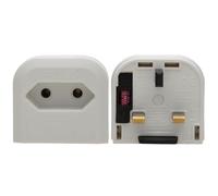 kenable Euro 2-Pin to UK 3-Pin Plug Converter Adapter | 3 Type C Europlug to BS1363 Socket | Locking Screw for Secure Fit | White