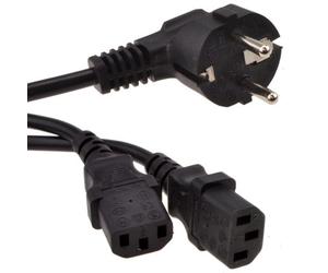 Kenable European Schuko Plug To 2 X Iec C13 Kettle Lead Plugs Power Cable 2M