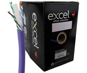 kenable Excel Copper Solid Cat6 Cable U/UTP 24AWG LSOH CPR Dca 305m Violet