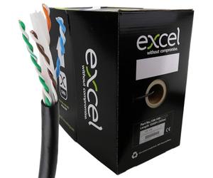 kenable Excel External Copper Cat6 Network Cable U/UTP Outdoor Euroclass Fca 305m Black