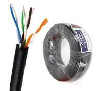 kenable External CAT5e Outdoor Ethernet Cable Reel UTP CCA PE Sheath UV Resistant Waterproof Network Cable 50m Black