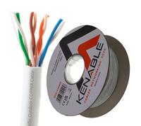kenable External CAT5e Outdoor Use COPPER Ethernet Network Cable Reel UTP 100m WHITE [100 metres] for CCTV, External Networking, Gate Comms