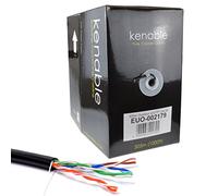 kenable External CAT5e Outdoor Use Copper Ethernet Network Cable Reel UTP 305m Black