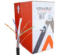 kenable External CAT6 CCA GIGABIT Outdoor Ethernet Network Cable Reel Solid UTP Black 305m