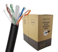 Kenable External Cat6-Cca Solid Utp Outdoor Gigabit Ethernet Network Cable Reel 305M Black