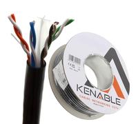 kenable External CAT6 Outdoor Use COPPER Ethernet Network Cable Reel UTP 100m Black