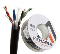 kenable External CAT6 Outdoor Use COPPER Ethernet Network Cable Reel UTP 100m Black