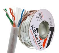 Kenable External Cat6 Outdoor Use Copper Ethernet Network Cable Reel Utp 100M White