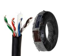 kenable External CAT6 Outdoor Use COPPER Ethernet Network Cable Reel UTP 50m Black [50 metres]