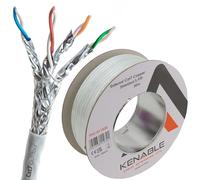 kenable External SHIELDED CAT7 Outdoor Use Pure COPPER Ethernet Cable S/FTP Reel White 50m for 10gig high speed networks
