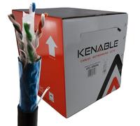kenable External Shielded CAT6 Outdoor Ethernet Cable F/UTP Full Copper 23AWG Network Cable Reel UV Resistant PE Sheath with Drain Wire 305m Black