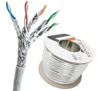 Kenable External Shielded Cat6A Outdoor Use Copper Ethernet Cable S Ftp Reel 100M White