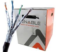 kenable External SHIELDED CAT7 Outdoor Use COPPER Ethernet Cable S/FTP Reel 305m Black