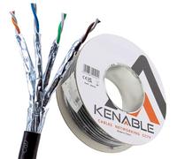 kenable External SHIELDED CAT7 Outdoor Use COPPER Ethernet Cable S/FTP Reel 50m Black