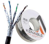 kenable External SHIELDED CAT7 Outdoor Use COPPER Ethernet Cable S/FTP Reel 50m Black