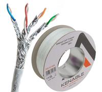 Kenable External Shielded Cat7 Outdoor Use Copper Ethernet Cable S/ftp Reel 50M White