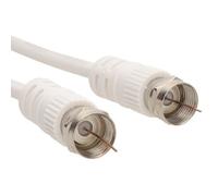 Kenable F-Type Plug To Plug Coaxial Cable For Satellite Tv 10M White
