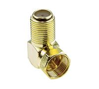 kenable F Type Satellite Socket to Right Angle Male Plug Coupler Adapter GOLD