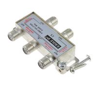 kenable F-Type Satellite Splitter 1 Input to 4 Outputs 5-2450MHz DC Power Pass Metal Construction with Mounting Screws 4 Way