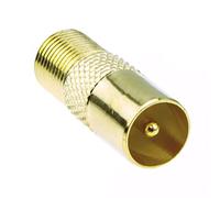 kenable F Type Screw Connector Socket to RF Coax Aerial Male Adapter GOLD