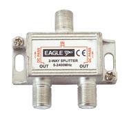 kenable F-Type Screw Connector Splitter for Virgin Media Cable TV Satellite 5-2450MHz 2 Way 2.4GHz