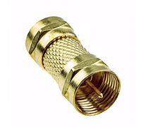 kenable F type screw On Plug to Plug adapter Coupler GOLD