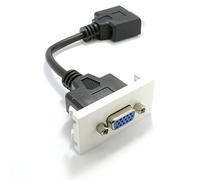 kenable Faceplate Module SVGA VGA 15 Pin Female Socket Panel Mount Stub White 15cm