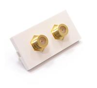 kenable Faceplate Module Twin F Type Satellite Panel Mount Coupler White 50x25mm Euro Module