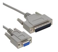 kenable Serial RS232 Cable D9 Female to D25 Male PC Data Transfer Lead Gold Contacts Shielded 3m Beige