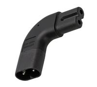 kenable Figure 8 C7 Right Angle Adapter 90 Degree Horizontal Plug to Socket 2.5A Power Connector Space Saving C8 to C7 Male Female IEC Mains Lead Extension