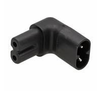 kenable Figure 8 C7 Right Angle Adapter 90 Degree Vertical Plug to Socket 2.5A Power Connector Space Saving Design 17mm Profile Black