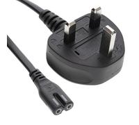kenable Figure 8 Power Cable UK Plug to C7 Lead for LED Smart TV Laptop Power Supply Black 1.8m