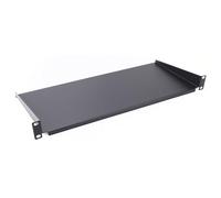 kenable Fixed Cantilever Shelf 1U 200mm Deep Black for 19 inch Data Cabinet Rack Mount with M6 Cage Nuts - Single Pack