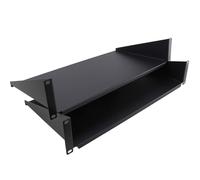kenable [Twin Pack] Fixed Cantilever Shelf 2U 250mm Deep Black 19 inch Data Cabinet Rack