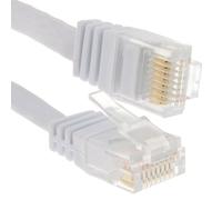 kenable Flat Cat6 Ethernet Cable Low Profile Gigabit Network Patch Lead Pure Copper RJ45 White 0.5m