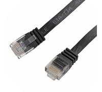 kenable Flat Cat6 Ethernet Cable Low Profile Gigabit Network Patch Lead RJ45 Full Copper 1000Mbps 0.15m 15cm Black
